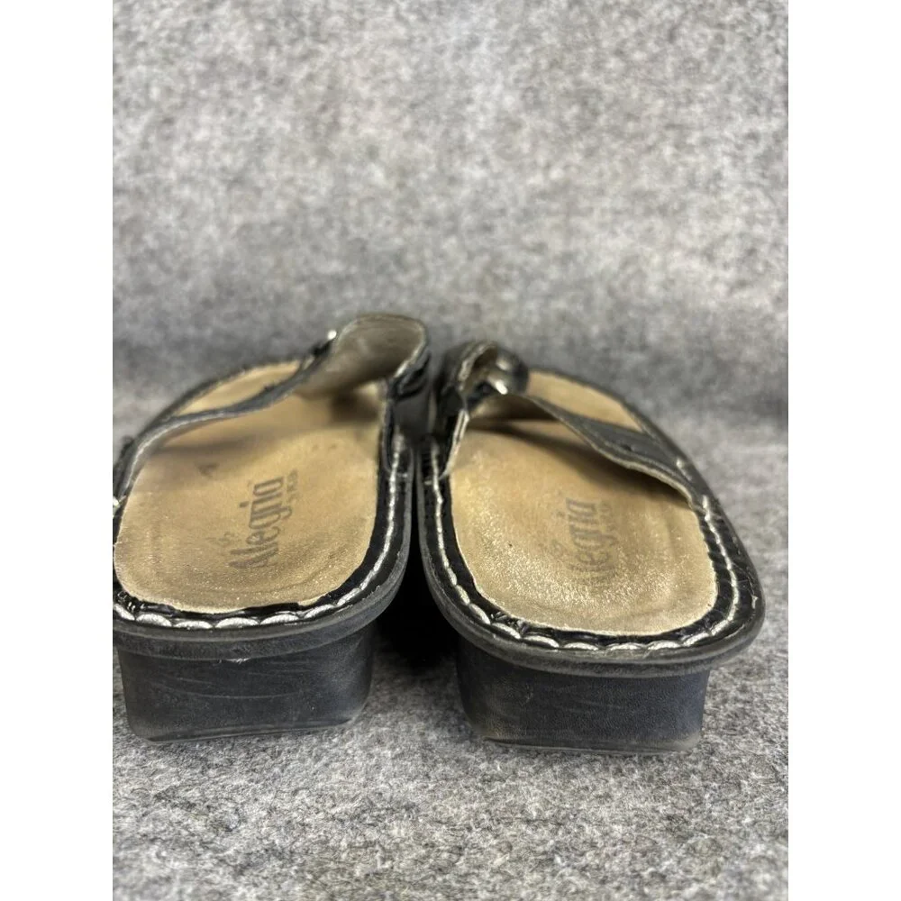 Alegria‎ Shoes Womens Size 9 39 Patent Leather Thong Sandals PG Lite Comfort